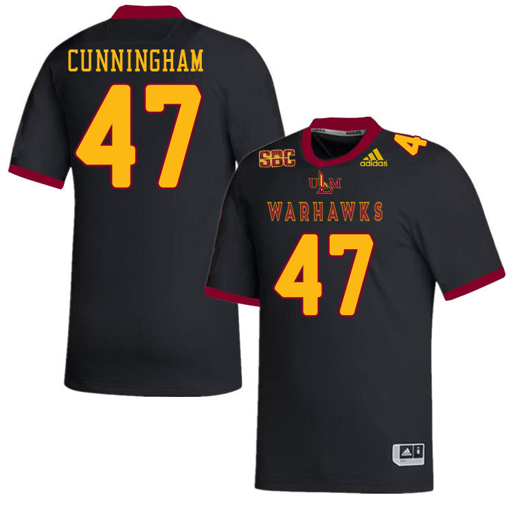 #47 Cayden Cunningham Louisiana-Monroe Warhawks College Football Jerseys Stitched-Black